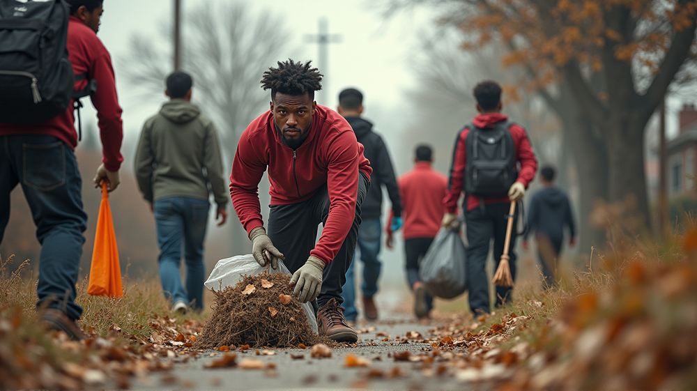 Duluth East Football Team Champions Clean Streets