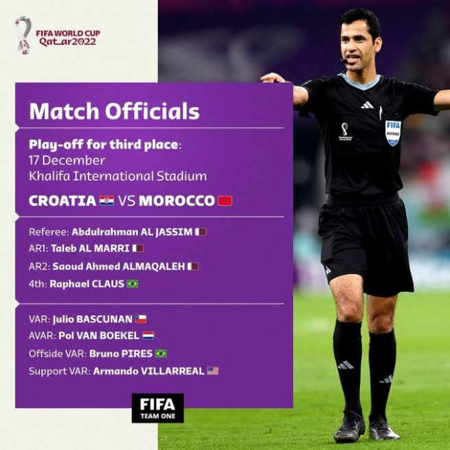 And yet they conceded. FIFA has named the referee of the match for the 3rd place of the 2022 World Cup